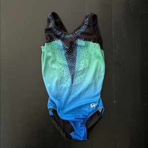 GK Black and Blue-Green Gradient Leotard